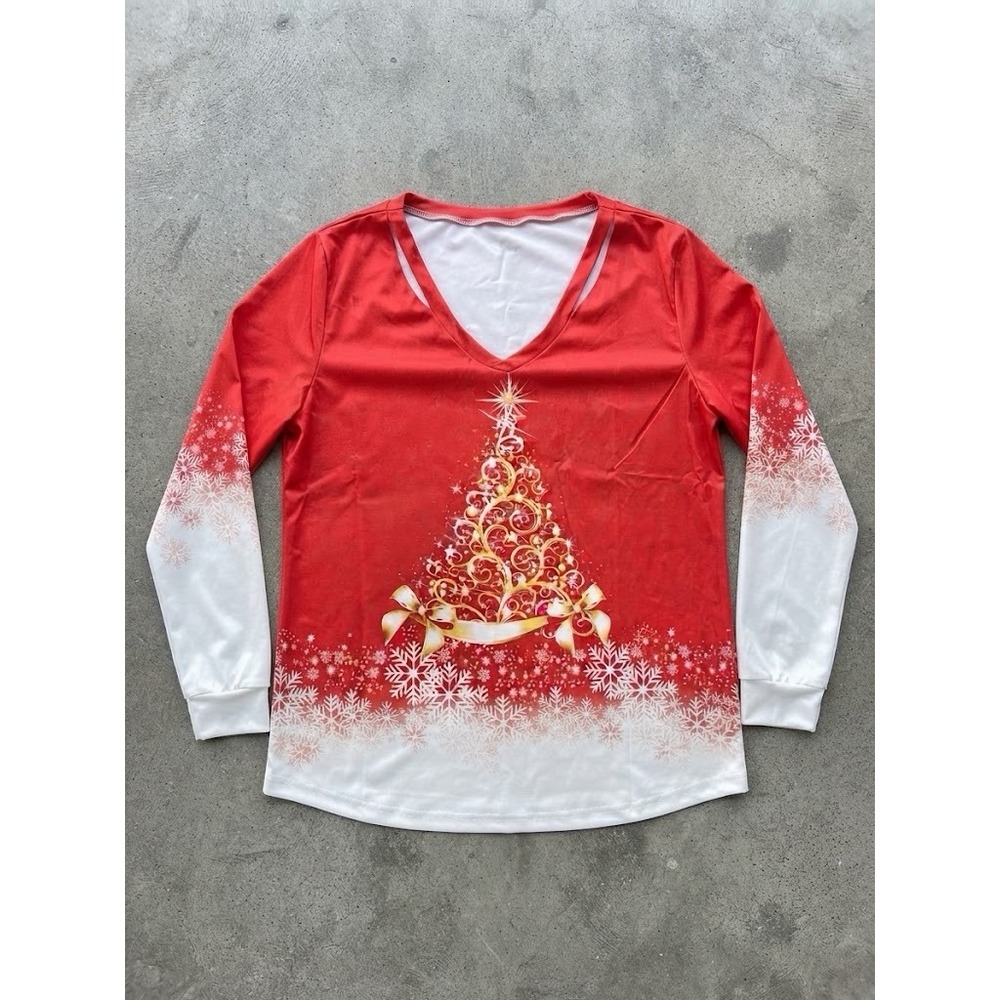 Long Sleeve Womens Festive Shirt Christmas NEW Size XL